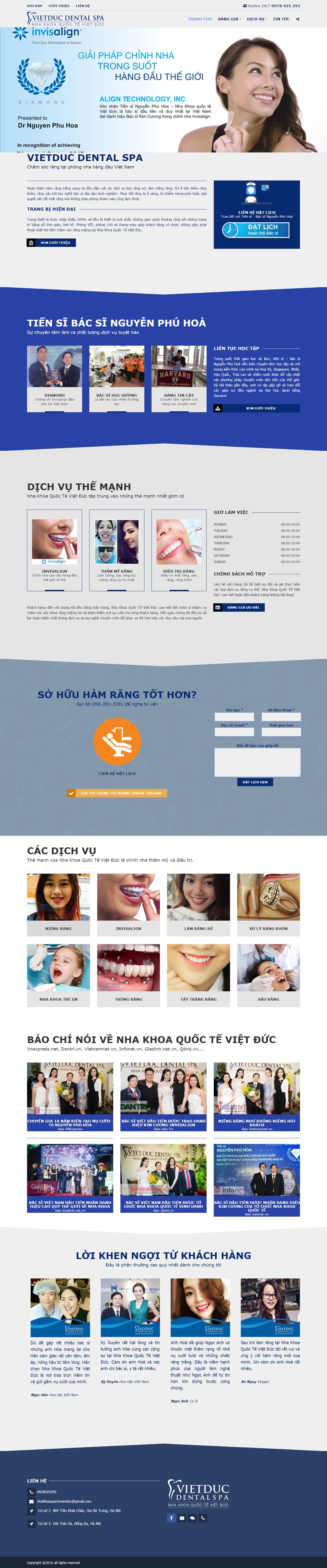 Thiết kế website nha khoa Việt Đức đẹp, chuyên nghiệp chuẩn SEO